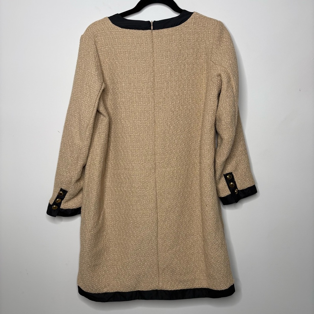 Tuckernuck Pomander Place Tweed Bow Shift Dress Tan Coco - Picture 6 of 6